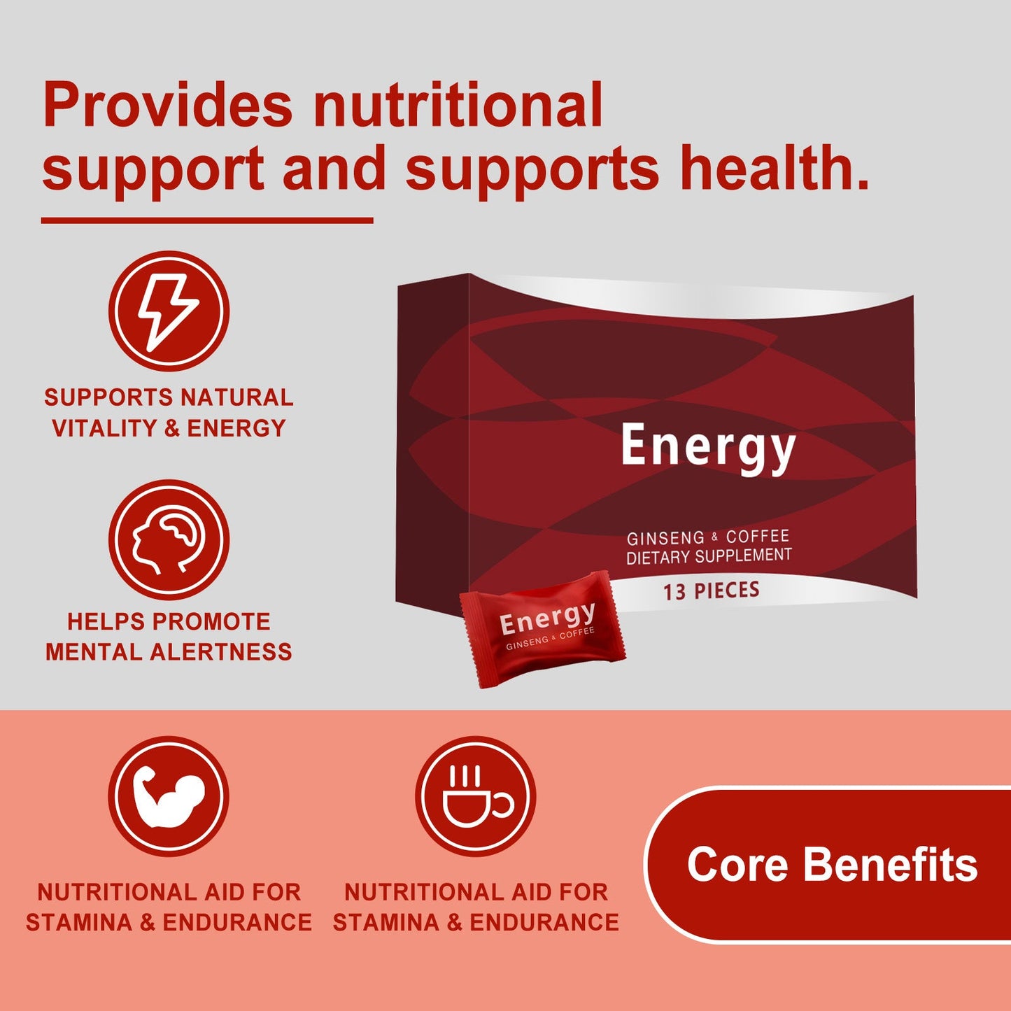 Men's Vitality Gummies - Daily herbal supplement for a natural energy boost and enhanced well-being-V