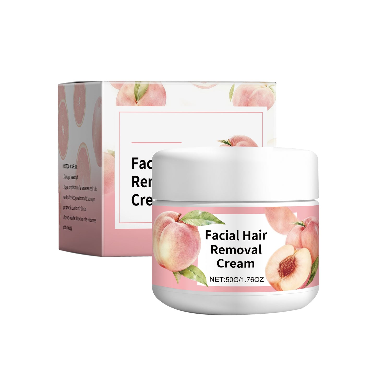 AMZ Facial Hair Removal Cream - Gently cares for facial skin, removes lip hair, moisturizes and smoothens, easy and silky application-3@OK