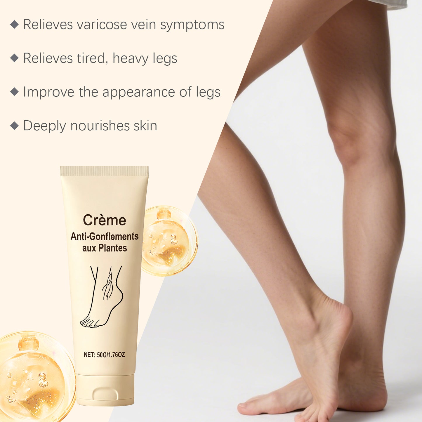 AMZ Leg Care Cream: Gentle Formula for Nourishing and Soothing Leg Skin, Ideal for Daily Massage and Application-ZZ