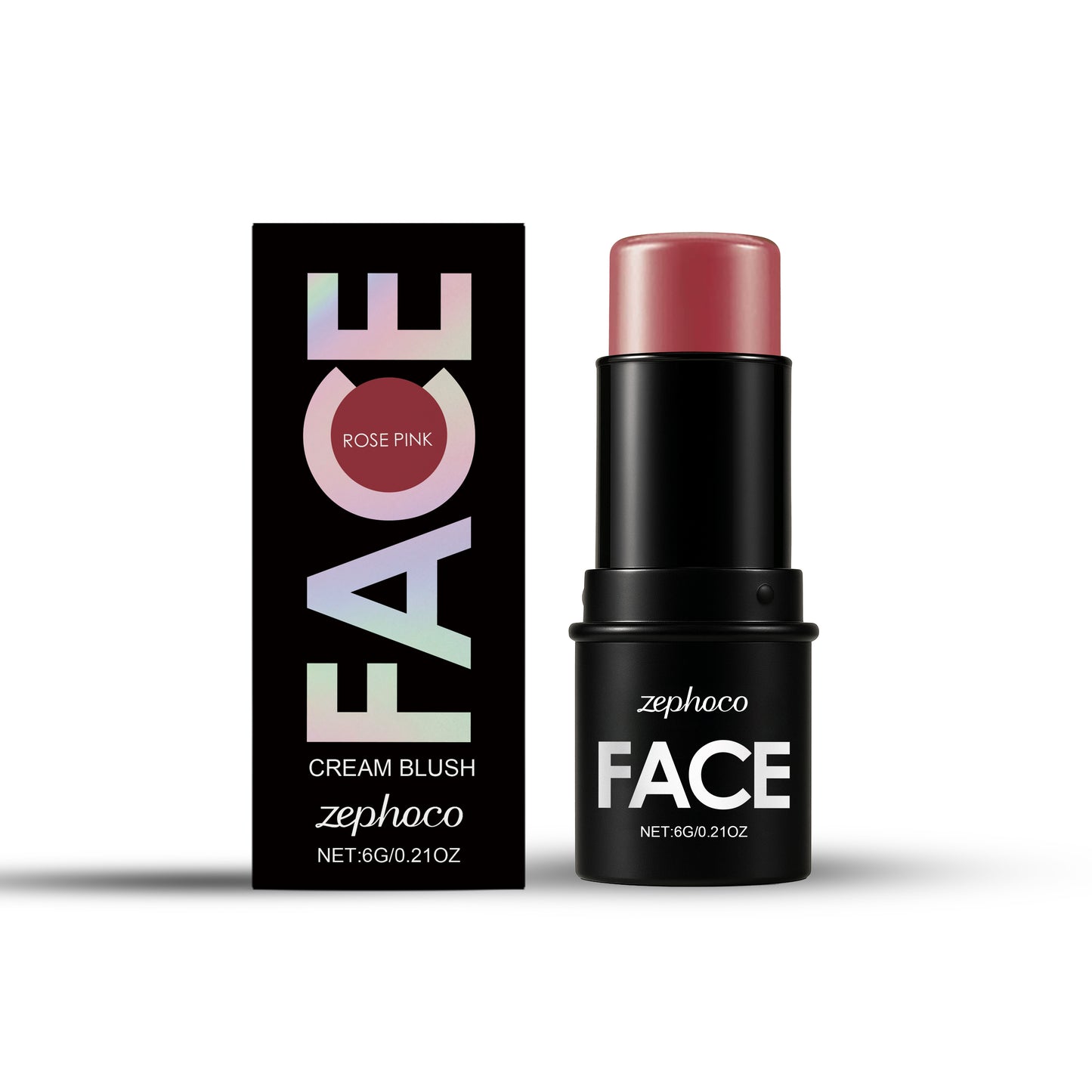 Zephoco Rose Pink Long-Lasting Blush Stick - Easy to Blend & Pigmented for a Daily Aura-CJY