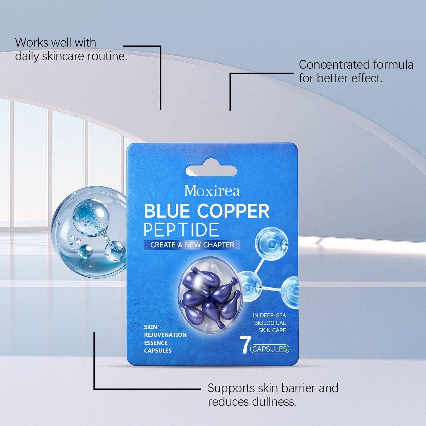 Moxirea GHK-Cu Essence Milk: Gentle Moisturizing Face Essence for Refined, Hydrated, and Bouncy Skin-ZZ