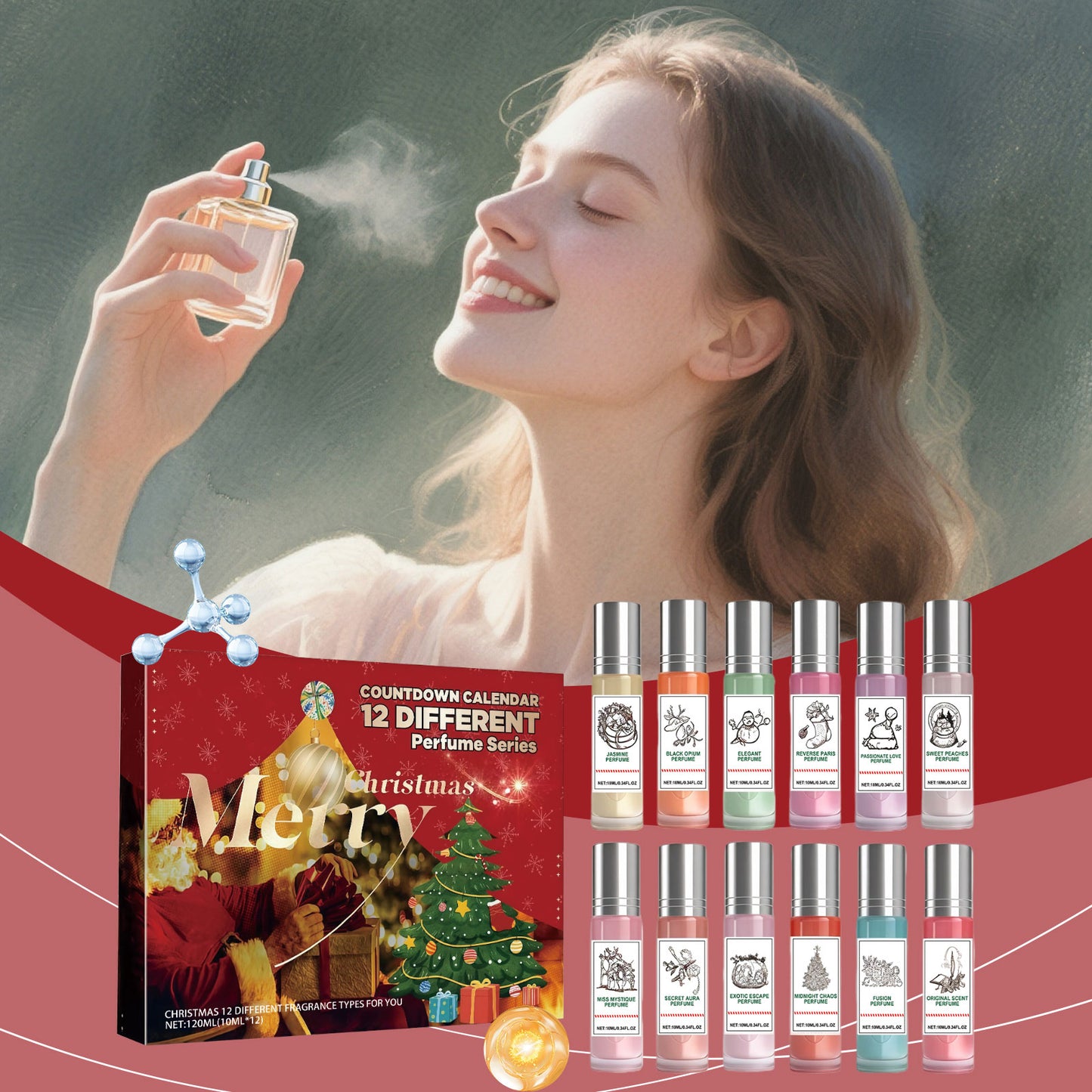 AMZ Christmas Countdown Perfume Gift Set: 12 Unique and Heartwarming Christmas Fragrance Sets-MX