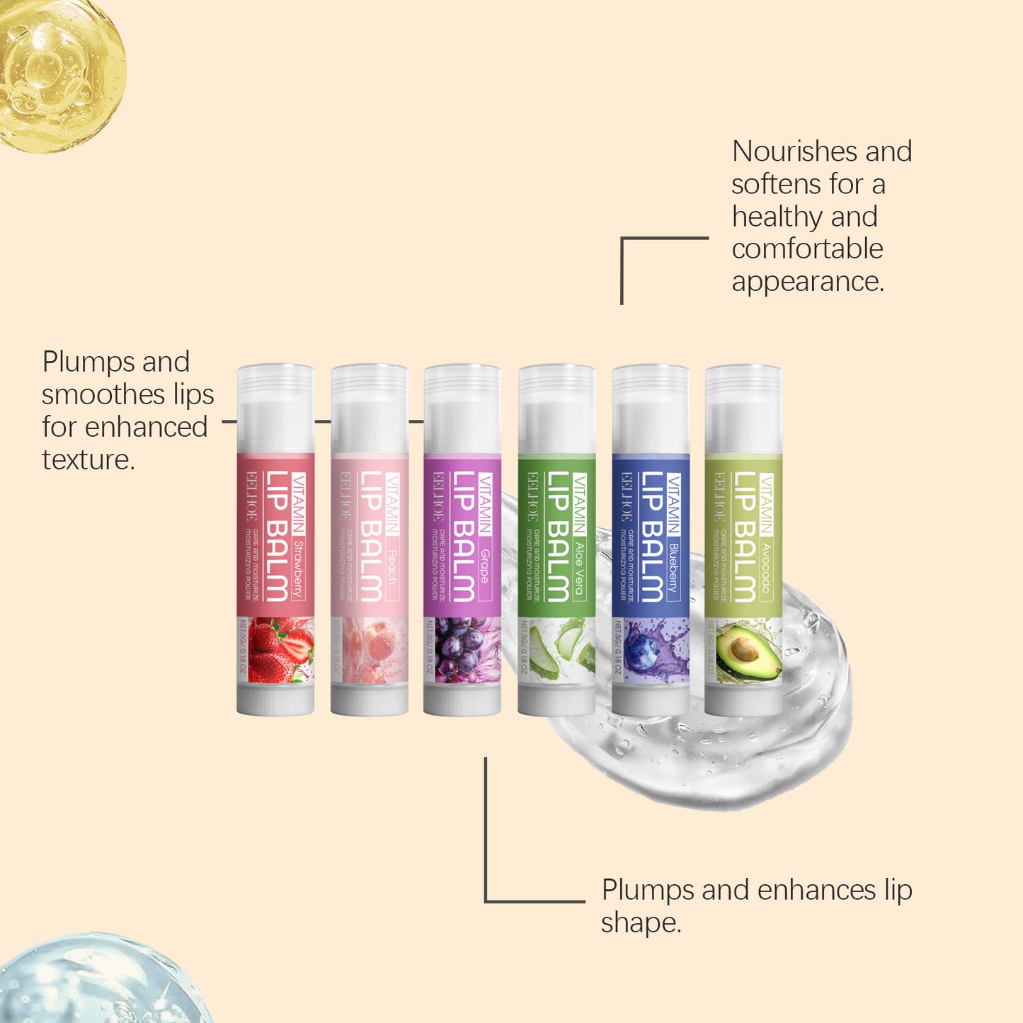 EELHOE Nourishing Lip Balm Set - Daily Moisturizing Care with Gentle Formula for Soft, Supple Lips-YQ