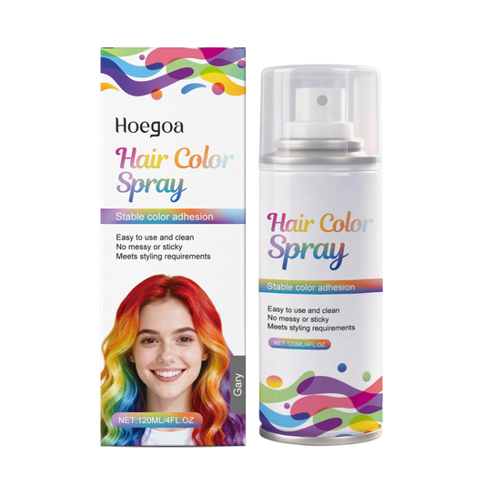 Hoegoa Silver Gray Temporary Hair Color Spray - Provides even, smooth coverage and long-lasting style with effortless application.-LU